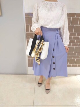 「アイテム（パンプス、グレー系）」を使った、miu7568さん（レディース・157cm）の春コーディネート
