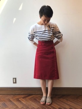 「HEAD（ヘッド）のアイテム」を使った、nano・universe 鳴海有加さん（レディース・164cm）の春コーディネート