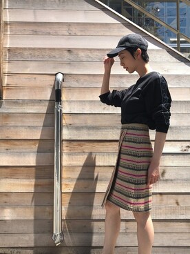 「HEAD（ヘッド）のアイテム」を使った、nano・universe 鳴海有加さん（レディース・164cm）の春コーディネート
