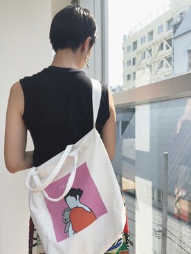 「アイテム（トートバッグ、その他）」を使った、nano・universe 鳴海有加さん（レディース・164cm）の夏コーディネート