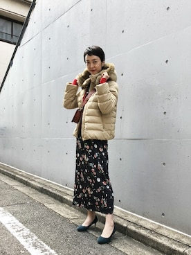 「kaene（カエン）のアイテム（ワンピース）」を使った、nano・universe 鳴海有加さん（レディース・164cm）の秋コーディネート