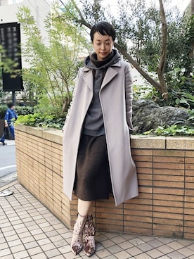 「ミックススタイル」｜「アイテム（その他アウター）」を使った、nano・universe 鳴海有加さん（レディース・164cm）の秋コーディネート