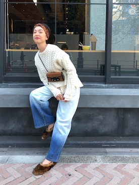 「HASHIBAMI（ハシバミ）のアイテム（バッグ）」を使った、nano・universe 鳴海有加さん（レディース・164cm）の秋コーディネート