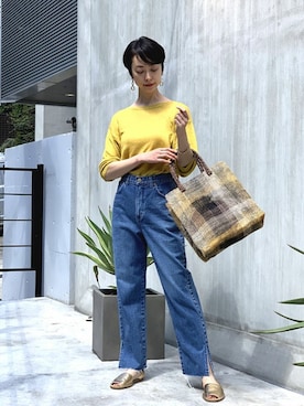 「HALIN（ハリン）のアイテム」を使った、nano・universe 鳴海有加さん（レディース・164cm）の春コーディネート