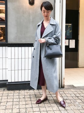 「オーバーコート」｜nano・universe 鳴海有加さん（レディース・164cm）の秋コーディネート