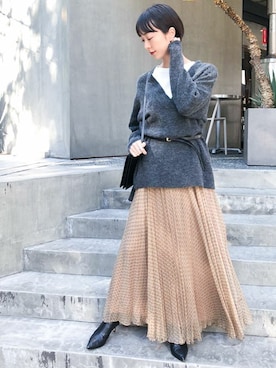 「HALIN（ハリン）のアイテム」を使った、nano・universe 鳴海有加さん（レディース・164cm）の秋コーディネート