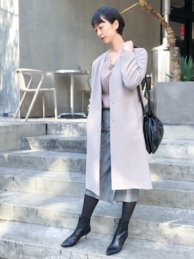 「HALIN（ハリン）のアイテム」を使った、nano・universe 鳴海有加さん（レディース・164cm）の秋コーディネート