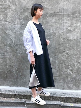 「アイテム（トートバッグ、シルバー系）」を使った、nano・universe 鳴海有加さん（レディース・164cm）の冬コーディネート