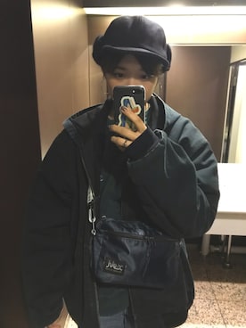「carhartt」｜「アイテム（ミリタリージャケット）」を使った、さゆぽんさん（レディース・163cm）の冬コーディネート