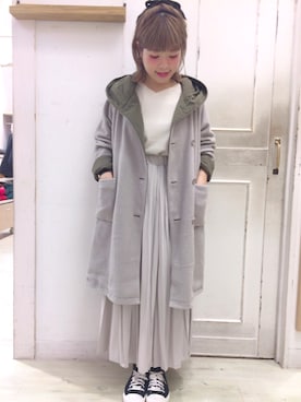 「studio CLIP（スタディオクリップ）のアイテム（モッズコート）」を使った、studio CLIP那覇♡mikityさん（レディース・160cm）の秋コーディネート