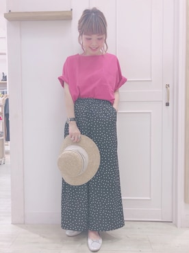 「ドットパンツ」｜studio CLIP那覇♡mikityさん（レディース・158cm）の春コーディネート