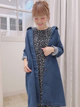 「studio CLIP（スタディオクリップ）のアイテム（ステンカラーコート）」を使った、studio CLIP那覇♡mikityさん（レディース・158cm）の秋コーディネート