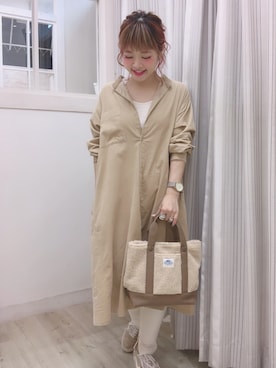 「LEE」｜「アイテム（シャツワンピース）」を使った、studio CLIP那覇♡mikityさん（レディース・158cm）の冬コーディネート