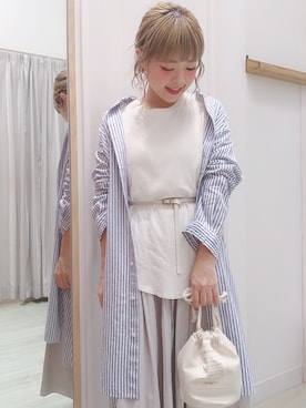 「studio CLIP（スタディオクリップ）のコットンサイドカットクルーネック長袖プルオーバー（Tシャツ/カットソー）」を使った、studio CLIP那覇♡mikityさん（レディース・158cm）の冬コーディネート