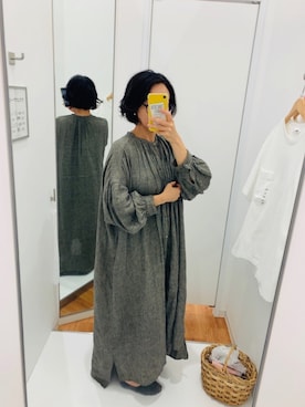 「ユニバーサルティシュのアイテム（ワンピース、グレー系）」を使った、yuruto*さん（レディース）の夏コーディネート
