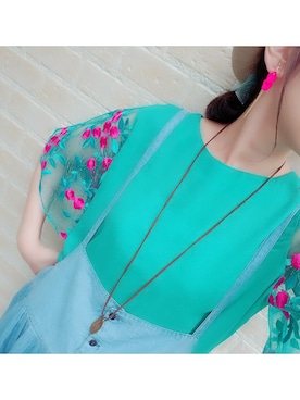 「地球文化屋（チキュウブンカヤ）のアイテム」を使った、アオさん（レディース・163cm）の夏コーディネート