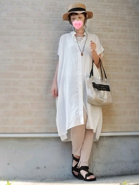 「大人可愛い」｜「UNIQLO（ユニクロ）のアイテム（レッグウェア）」を使った、アオさん（レディース・163cm）の夏コーディネート