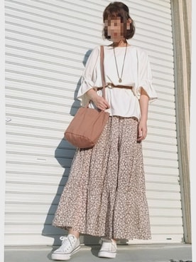 「地球文化屋（チキュウブンカヤ）のアイテム」を使った、アオさん（レディース・163cm）の秋コーディネート