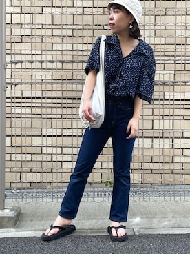 「nonnative（ノンネイティブ）のアイテム（ビーチサンダル）」を使った、miyakoさん（レディース・153cm）の夏コーディネート