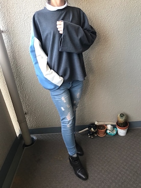 「GEOX（ジェオックス）のアイテム」を使った、zawAさん（レディース・155cm）の冬コーディネート