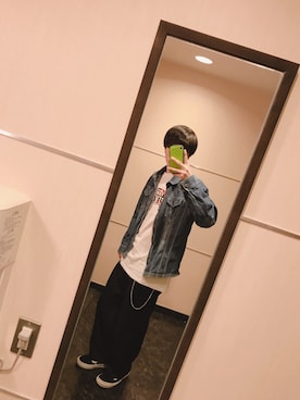 「しまむら（シマムラ）のアイテム（デニムジャケット）」を使った、RALPHさん（メンズ・178cm）の春コーディネート
