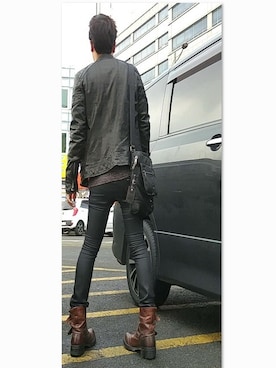「A（エィス）のアイテム（パンツ）」を使った、stevenさん（メンズ・174cm）の冬コーディネート