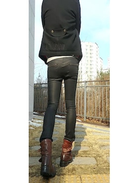 「A（エィス）のアイテム（パンツ）」を使った、stevenさん（メンズ・174cm）の冬コーディネート