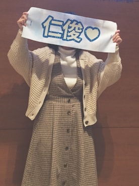 「RETRO GIRL（レトロガール）のアイテム（ジャンパースカート）」を使った、ミンさん（レディース・154cm）の冬コーディネート
