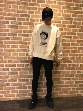 「AZSのアイテム（キャップ）」を使った、Kazuki Yanaiさん（メンズ・182cm）の春コーディネート