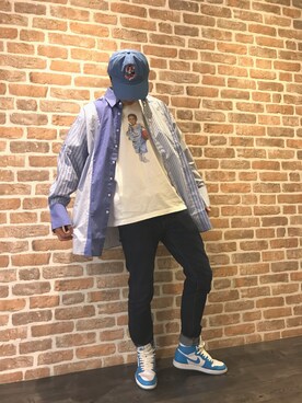 「L.H.P（エルエイチピー）のアイテム（帽子）」を使った、Kazuki Yanaiさん（メンズ・182cm）の春コーディネート