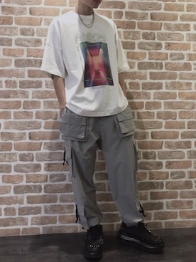 「PRIMALCODE（プライマルコード）のアイテム」を使った、Kazuki Yanaiさん（メンズ・182cm）の夏コーディネート