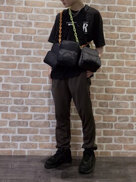 「DANKE SCHON（ダンケシェーン）のアイテム（バッグ）」を使った、Kazuki Yanaiさん（メンズ・182cm）の夏コーディネート