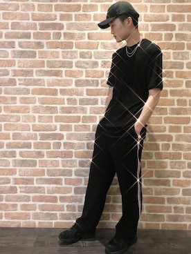 「JULIUS（ユリウス）のアイテム（帽子）」を使った、Kazuki Yanaiさん（メンズ・182cm）の夏コーディネート