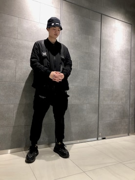 「DANKE SCHON（ダンケシェーン）のアイテム（MA-1）」を使った、Kazuki Yanaiさん（メンズ・182cm）の冬コーディネート