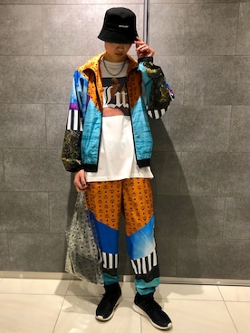 「L.H.P（エルエイチピー）のアイテム（帽子）」を使った、Kazuki Yanaiさん（メンズ・182cm）の冬コーディネート