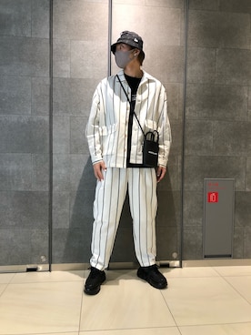 「L.H.P（エルエイチピー）のアイテム（帽子）」を使った、Kazuki Yanaiさん（メンズ・182cm）の夏コーディネート