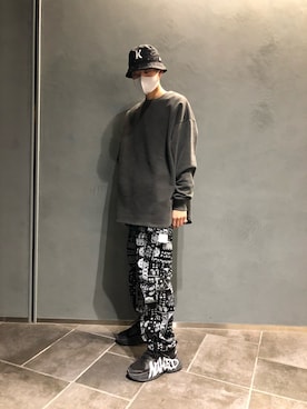 「DANKE SCHON（ダンケシェーン）のアイテム（スウェット）」を使った、Kazuki Yanaiさん（メンズ・182cm）の秋コーディネート