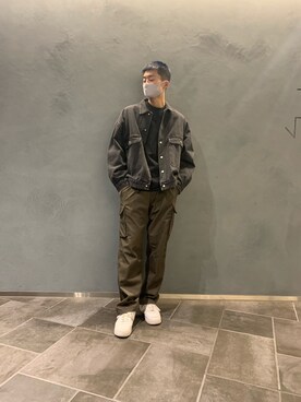 「DANKE SCHON（ダンケシェーン）のアイテム（デニムジャケット）」を使った、Kazuki Yanaiさん（メンズ・182cm）の冬コーディネート