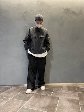 「WHITELAND（ホワイトランド）のアイテム（ブルゾン）」を使った、Kazuki Yanaiさん（メンズ・182cm）の冬コーディネート