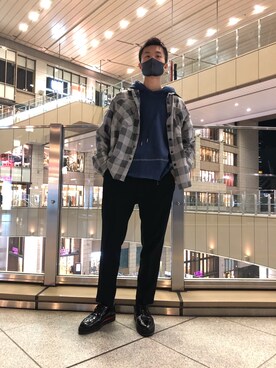 「DANKE SCHON（ダンケシェーン）のアイテム（パーカー）」を使った、Kazuki Yanaiさん（メンズ・182cm）の春コーディネート