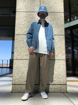 「DANKE SCHON（ダンケシェーン）のアイテム（デニムジャケット）」を使った、Kazuki Yanaiさん（メンズ・182cm）の春コーディネート