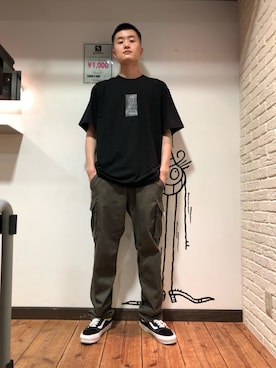 「black eye patch」｜Kazuki Yanaiさん（メンズ・182cm）の春コーディネート