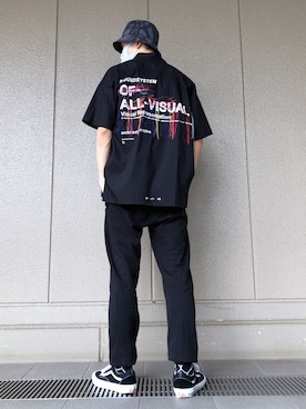 「DANKE SCHON（ダンケシェーン）のアイテム（帽子）」を使った、Kazuki Yanaiさん（メンズ・182cm）の夏コーディネート