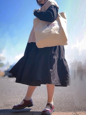 「rectangle（レクタングル）のアイテム（シャツワンピース）」を使った、osacocoさん（レディース・165cm）の春コーディネート