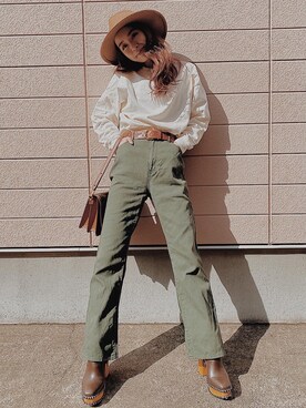 「stradivarius（ストラディバリウス）のアイテム（帽子）」を使った、さ　く　らさん（レディース・158cm）の春コーディネート
