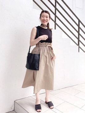 「イアパピヨネ」｜「アイテム（サンダル）」を使った、ear_yamadaさん（レディース・159cm）の春コーディネート