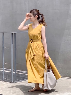 「イアパピヨネ」｜「アイテム（サンダル）」を使った、ear_yamadaさん（レディース・160cm）の夏コーディネート