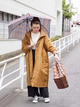 Ear Papillonner イアパピヨネ の Flamingo Ear アフリカンプリント晴雨兼用折り畳み傘 折りたたみ傘 Wear