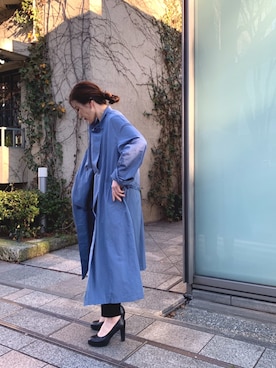 「仕事コーデ」｜「アイテム（トレンチコート）」を使った、ear_yamadaさん（レディース・159cm）の春コーディネート