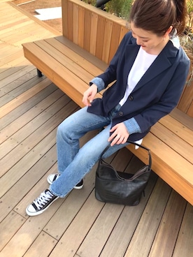 「イアパピヨネ」｜「アイテム（ジャケット/アウター）」を使った、ear_yamadaさん（レディース・159cm）の春コーディネート
